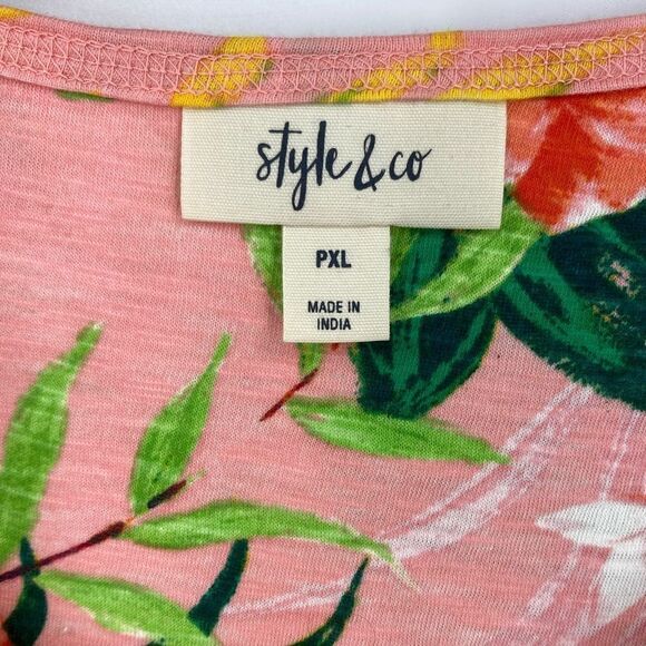 Style & Co. Women’s Scoop Neck Sleeveless Floral Blouse size PXL - Picture 2 of 3